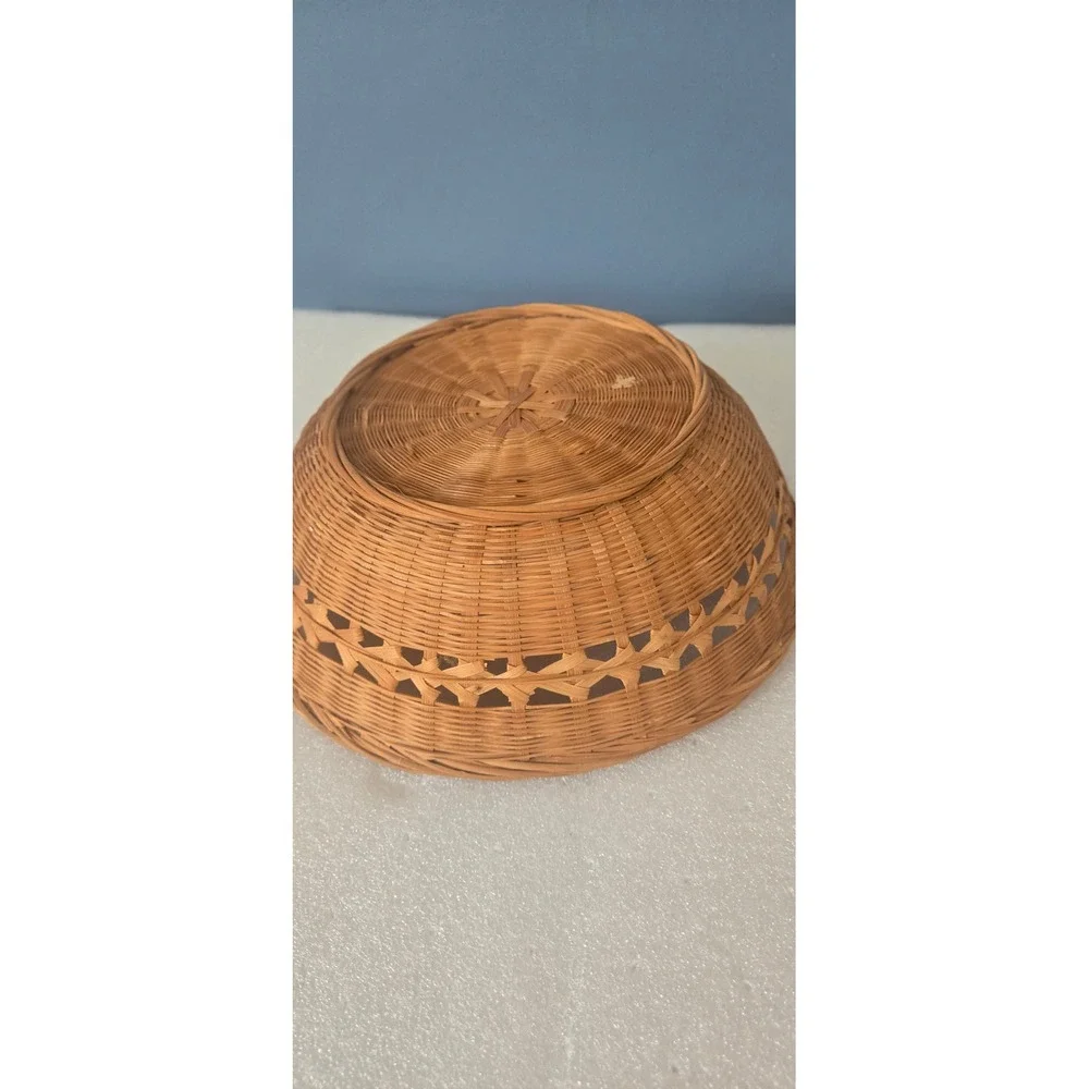 Vintage Woven Wicker Basket Set of 3 Natural Wood Boho Home Decor Organizers